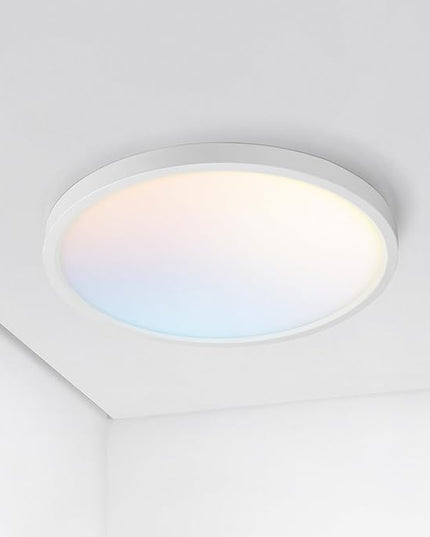 ASD LED 9" Round Flush Mount Ceiling Light Fixture, Low Profile Surface Lighting | 5CCT, Dimmable, Ultra-Thin, ETL Listed | 18W 1660LM 2700-6000K 120V | Kitchen, Bedroom, Hallway Lamp | White