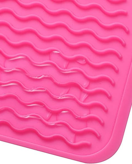 Silicone Dish Drying Mat for Multiple Usage,Easy clean,Eco-friendly,Heat-resistant Silicone Mat for Kitchen Counter or Sink,Refrigerator or Drawer liner Rose M 12 inches x 12 inches