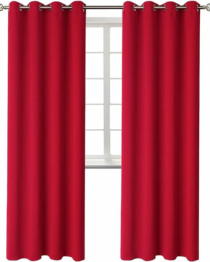 BGment Christmas Room Darkening Curtains 84 Inches Long - Grommet Thermal Insulated Drapes Window Treatment Curtains for Bedroom, 2 Panels, 52 x 84 Inch, Red