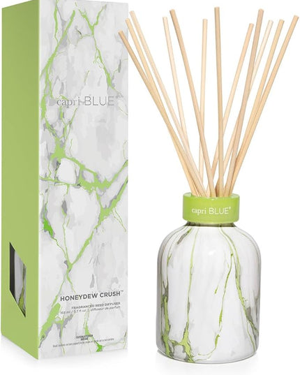 Capri Blue Reed Diffuser Set - Includes Modern Marble Oil Diffuser, Diffuser Sticks & Aroma Diffuser Oil - Air Freshener - Diffusers for Home Decor - Honeydew Crush Diffuser Scents (5.7 fl oz)