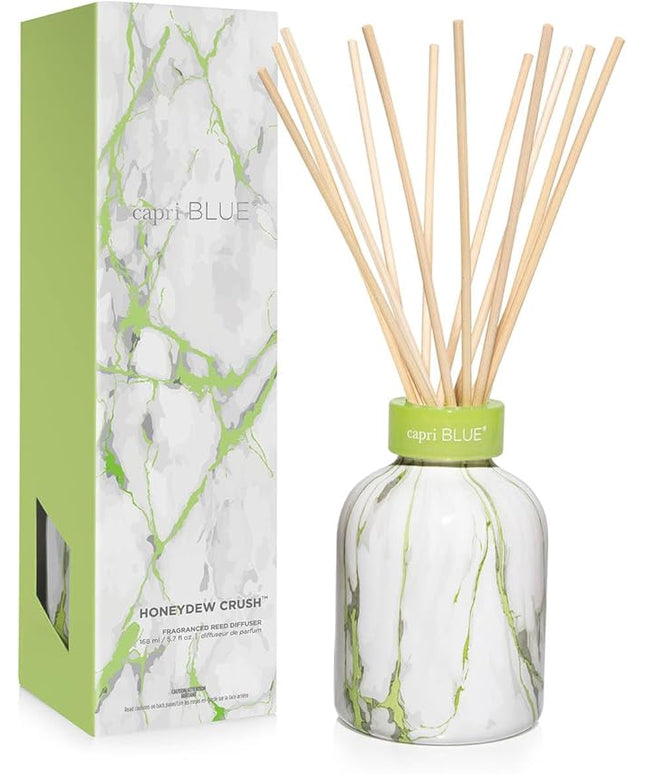 Capri Blue Reed Diffuser Set - Includes Modern Marble Oil Diffuser, Diffuser Sticks & Aroma Diffuser Oil - Air Freshener - Diffusers for Home Decor - Honeydew Crush Diffuser Scents (5.7 fl oz)