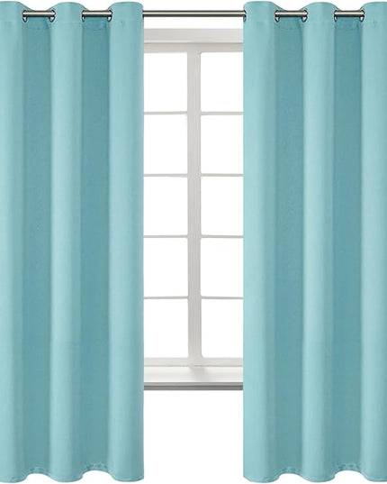 BGment Blackout Curtains - Grommet Thermal Insulated Room Darkening Bedroom and Living Room Curtains, Set of 2 Panels (42 x 63 Inch, Baby Blue)