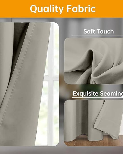 Room Divider Curtains Flexible Ceiling Tracks set Curtain track Ceiling Mount Blackout Curtain for Living Room Bedroom Ceiling Curtain Rod Privacy Dividers Panel W120xH84 Light Grey Drape&Black rail
