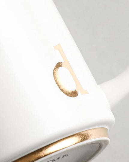 COLLECTIVE HOME - Monogram Ceramic Mugs, 15 oz Golden Initial Coffee Cups, Elegant Alphabet Tea Mugs, Elegant Personalized Mug with Gift Box, Luxurious Cups for Office and Home (d)
