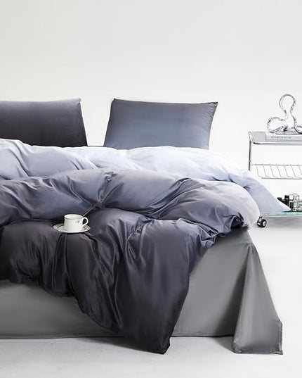 CLOTHKNOW Grey Silver Velvet Queen Comforter Set 3Pcs Fluffy Bedding Comforter Sets Soft Grey Queen Size Comforter Sets with 2 x Pillowcases