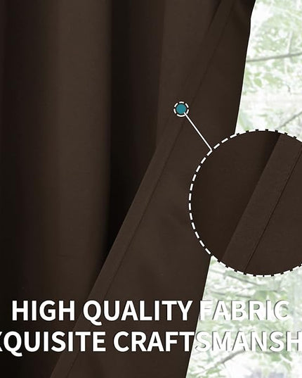 BGment Blackout Curtains for Living Room - Grommet Thermal Insulated Room Darkening Curtains for Bedroom, Set of 2 Panels (38 x 45 Inch, Brown)