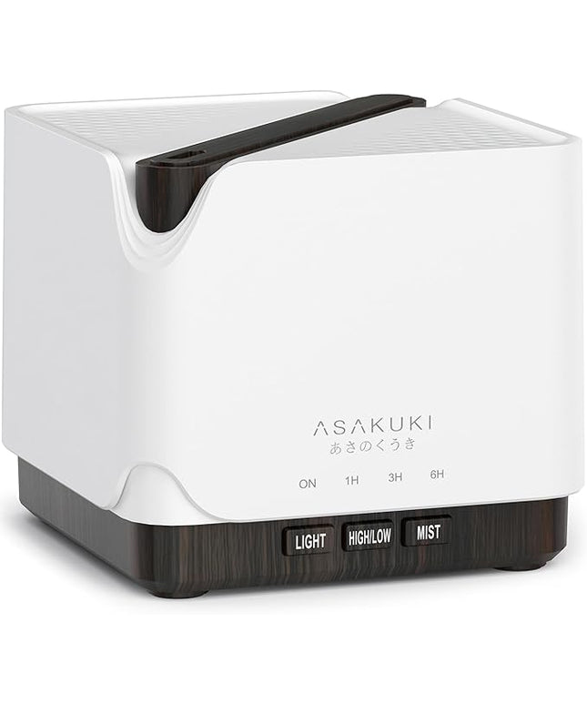 ASAKUKI Essential Oil Diffuser, Multifunctional Ultrasonic Aromatherapy Fragrant Oil Vaporizer Humidifier with Timer, Auto-Off Safety Switch, and 7 LED Light Colors, 700 ml (Brown Wood)
