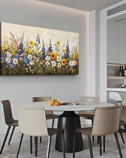 ERQINHUA Farmhouse Wall Art For Living Room Canvas Wall Decor For Bedroom Office Dining Room Decor Boho Printing Paintings Flowers Watercolour Wall Pictures Ready To Hang Family Home Decor 20"X40"