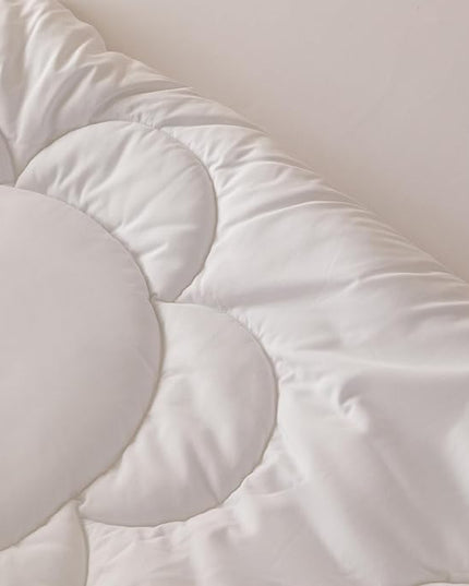 Houseri White Floral Comforter Set King Solid White Sunflower Comfy Fluffy Quilted Comforters King Size Bedding Sets
