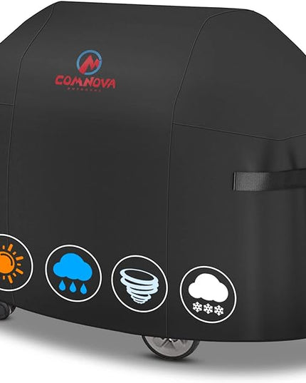 Comnova Grill Cover 65 Inch - 7131 BBQ Cover for Weber Genesis 400 Series and 4 Burner Gas Grill, 600D Heavy Duty & Waterproof Cover for Weber Genesis E435, E410, E440 (Not Fit 2022 Genesis E-435)