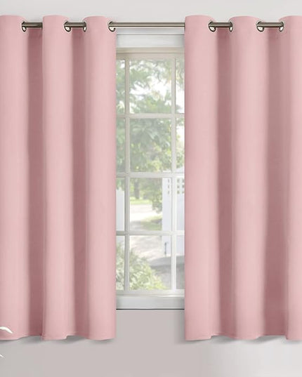 YoungsTex Baby Pink Blackout Curtains 63 Inches Long for Kids Bedroom - Thermal Insulated Window Drapes with Grommet Room Darkening Privacy for Girl Living Room, 2 Panels, 42 x 63 Inch