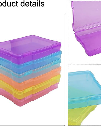 5X7 Inch Photo Storage Box Craft Keeper Cases, Clear Acid-Free Picture Keeper With Secure Snap Closure, Colorful For Organizing Photos, Scrapbooking And Memories, Home & Office Use