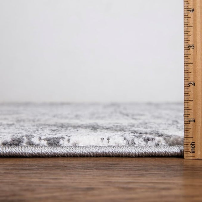 Keen Home Design Area Rugs - 2x14 Non-Shedding, Abstract Rugs for Kitchen, Living Room, Bedroom, Dining Room, Entryway - Size: 2'8" x 14', Abstract Cream/Grey