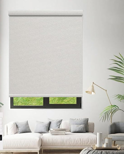Zshine Motorized Blackout Window Blinds Customize Width (23-95 Inches) Remote Control Wireless and Rechargeable Roller Shades Blinds for Windows, Home, Office, Hotel, Club, Restaurant(82141F)