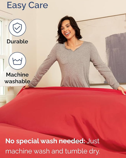 Extra Deep Twin XL Sheet Set - 4 Piece Breathable and Cooling Sheets - Hotel Luxury Bed Sheets Set - Easy & Secure Fit - Soft, Wrinkle Free and Comfy Sheets Set - Red Sheet Set with Extra Deep Pockets