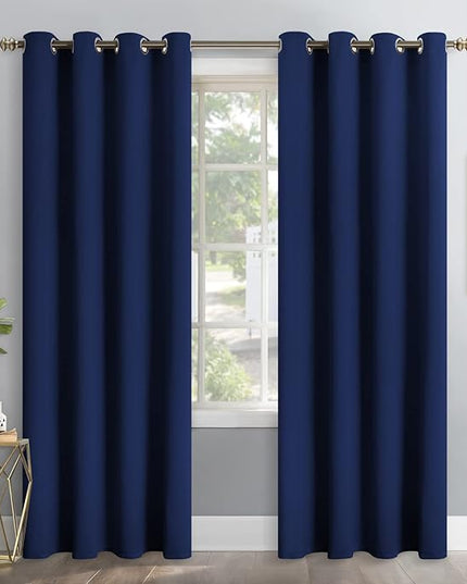YoungsTex Blackout Curtains 95 Inches Long for Bedroom - Extra Long Thermal Insulated Drapes with Grommet Room Darkening for Living Room, 2 Panels, 52 x 95 Inch, Navy