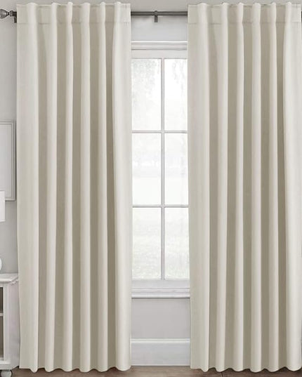 H.VERSAILTEX Light Reducing Curtains Thermal Insulated Window Treatment Panels Room Darkening Privacy Assured Drapes for Living Room Back Tab/Rod Pocket Bedroom Drapes 2 Panels, Ivory - 52 x 84 Inch