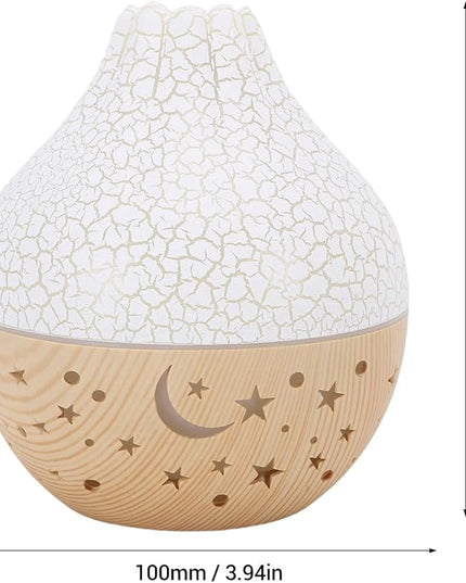 Air Diffuser Humidifier, Wood Grain Ultrasonic Cool Mist, 2 in 1 Aromatherapy Essential Oil Diffuser with Mood Light, Quiet Personal Humidifier for Bedroom Office (White Crack Light Wood