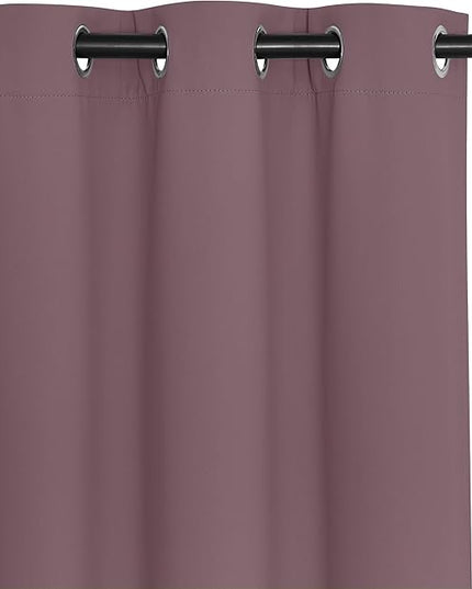 NICETOWN Blackout Curtains & Drapes - Privacy Thermal Efficiency Backdrop Curtains for Bedroom Room Divider Living Room Patio Sliding Glass Door, Wide 80 x Long 144 inch, Dry Rose, 1 Panel