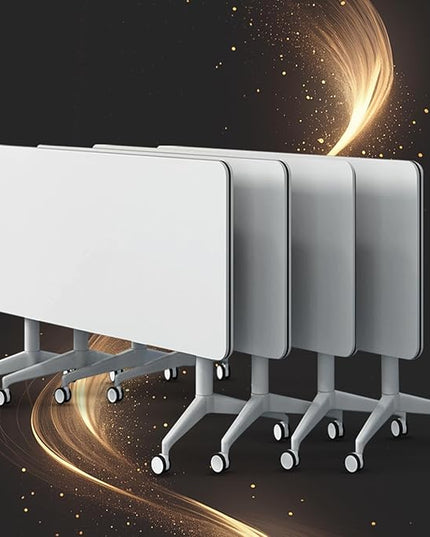 Conference Table, Folding Conference Room Tables, Modern Flip Top Seminar Training Meeting Table with Wheels, Modular Foldable Conference Tables for Home Office Classr (White 4 Pack, 63inch)