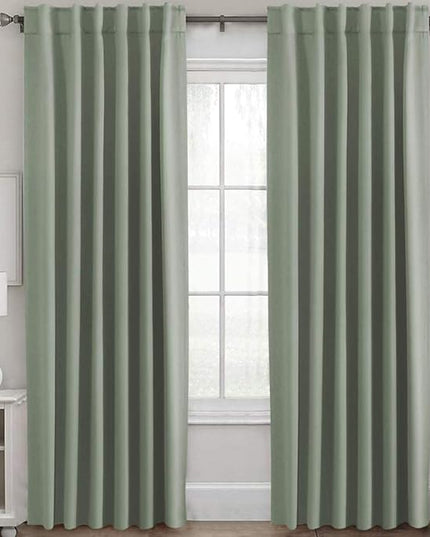 H.VERSAILTEX Blackout Curtains Thermal Insulated Window Treatment Panels Room Darkening Blackout Drapes for Living Room Back Tab/Rod Pocket Bedroom Draperies, 52 x 96 Inch, Light Sage,2 Panels