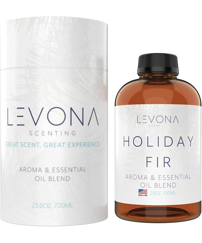Levona Scent Christmas Essential Oils for Diffuser: Holiday Fir Essential Oil for Diffusers for Home - Essential Oils with Notes of Sandalwood & Amber Oil - Winter Fir and Balsam Fragrance - 700Ml