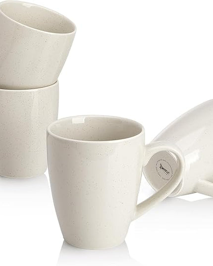 Sweese Porcelain Coffee Mugs - 16 Ounce (Top to the Rim) for Coffee, Tea, Cocoa, Set of 4, Dove Grey