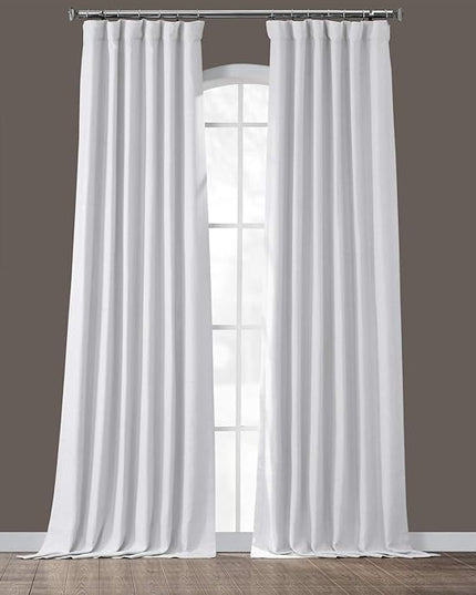 HPD Half Price Drapes Bellino Room Darkening Curtains 96 Inches Long Curtains for Bedroom & Living Room (1 Panel), 50W x 96L, Chalk Off White
