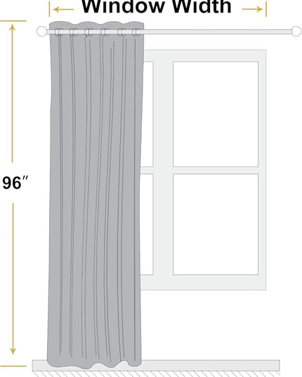 ChrisDowa 100% Blackout Linen Curtains, 2 Panels Set Thermal Insulated Room Darkening Curtains for Living Room, Privacy Grommet Window Drapes for Bedroom (Greyish Beige, 52 x 96 Inch)
