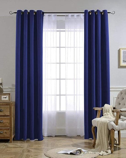 NICETOWN Blackout Curtains and Drapes for Living Room - Extra Long Room Darkening Thermal Insulated Solid Window Blackout Draperies (Navy Blue, 1 Pair, 52 x 95-Inch)
