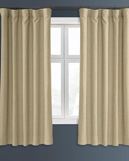 HPD Half Price Drapes Bellino Room Darkening Curtains 63 Inches Long Curtains for Bedroom & Living Room (1 Panel), 50W x 63L, Candlelight