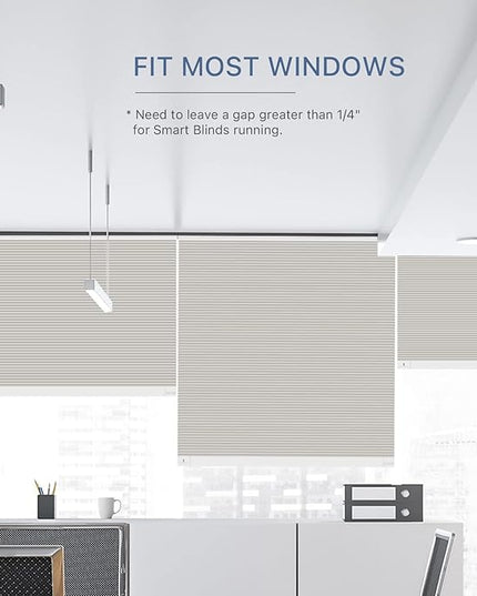 THIRDREALITY ZigBee Smart Blind, Motorized Blackout Window Shades with Remote, Cordless Honeycomb Blinds, Automatic Height Setting, AA Batteries Powered, 29" W x 72" H Beige/White