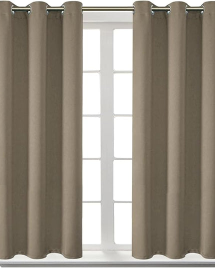 BGment Room Darkening Curtains 45 Inches Long - Grommet Thermal Insulated Drapes Window Treatment Curtains for Bedroom, 2 Panels, 38 x 45 Inch, Cocoa