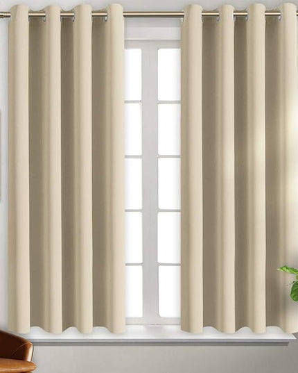 BGment Room Darkening Curtains for Bedroom - Grommet Thermal Insulated Window Treatments Light Blocking Curtains for Living Room, Set of 2 Panels, Each 46 x 54 Inch, Beige