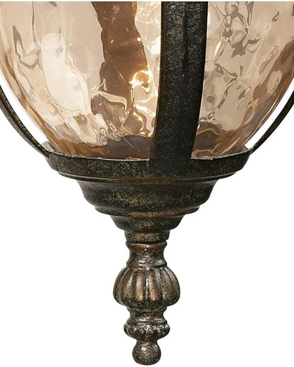John Timberland Bellagio European Outdoor Carriage Light Fixture Bronze Metal 16 1/2" Hammered Glass Wall Sconce for Exterior House Porch Patio Outside Deck Garage Yard Front Door Garden Home