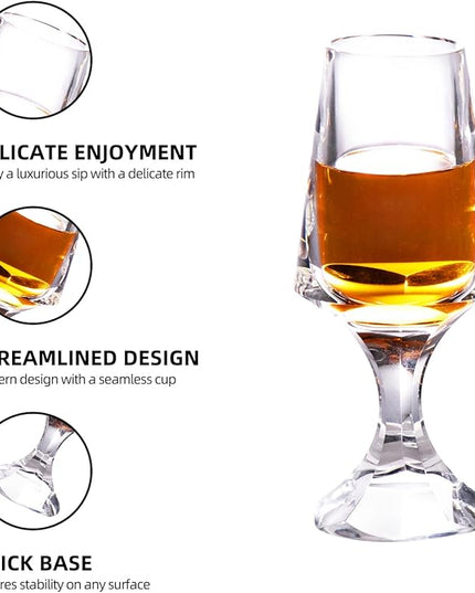 KAMMAK Crystal Snifter Glasses Set of 2 - Premium Handmade Stemmed Whiskey Glass for Brandy-2.37 Oz, Cognac & Bourbon, Elegant Etched Detailing, Luxury Barware for Tasting & Gifting