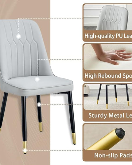 7 Piece Modern Dining Set, 62'' Sintered Stone Dinner Table for 6, 6 Chairs, Easy to Assemble