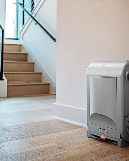 EyeVac Pro Touchless Vacuum Automatic Dustpan - Ultra Fast & Powerful - Great for Sweeping Salon Pet Hair Food Dirt Kitchen, Corded Canister Vacuum, Bagless, Automatic Sensors, 1400 Watt (Sliver)