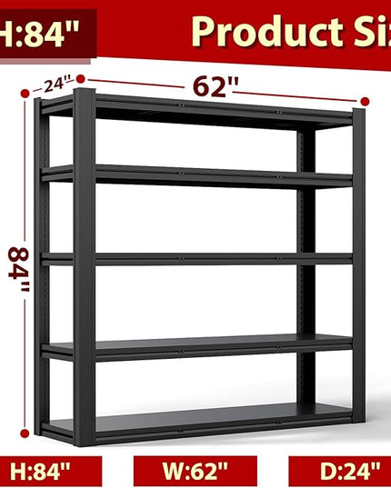 Heavy Duty Storage Shelves Unit, Adjustable Metal Garage Shelving,3500LBS Garage Storage Industrial Shelves,Storage Racks,Steel Shelf Suitable for Shop,Warehouse,Basement