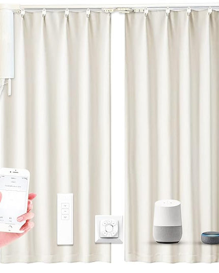 OlideSmart DIY WiFi Smart Automatic Curtain Motor Track System, Automatic Curtain Motor, Blinds Tracks, Length can be Customized (White, 8.2m)
