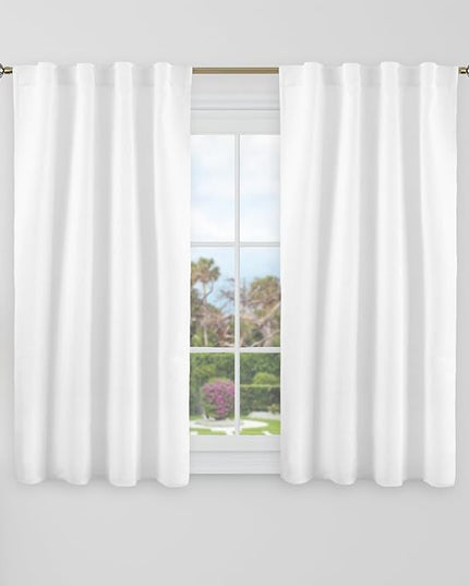 BGment Blackout Curtains 40 Inch Length for Small Window - 38 x 40 inch Curtains Rod Pocket and Back Tab Thermal Room Darkening Curtains for Kitchen/Cafe Room, 2 Window Panels, Pure White