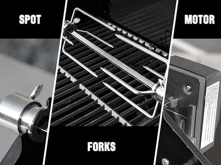 Monument Grills 6-Burner Convertible Natural Gas Smart bbq Grill Stainless Steel Denali 605 with Rotisserie Kit