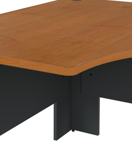 Bush Business Furniture Series A 48W Corner Desk in Natural Cherry and Slate, Compact L Shaped Workstation, Office Desktop Solution for Workspace
