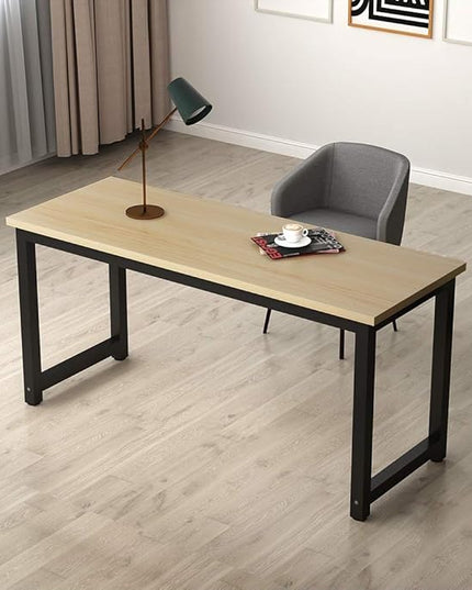 Tribesigns Computer Desk, Large Office Desk Computer Table Study Writing Desk for Home Office, Walnut + Black Leg, 63 X 23.6 inch