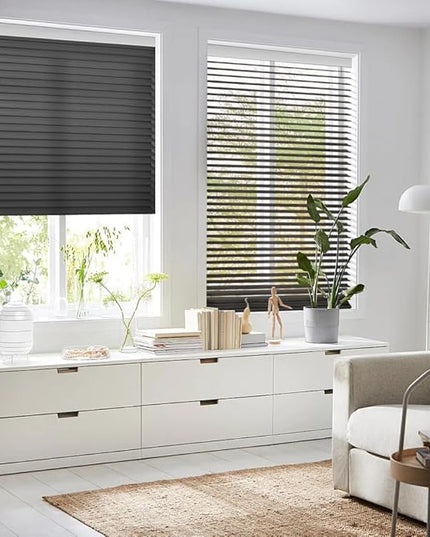 Zshine Automatic Shangri La Light Filtering Serenity Sheer Roller Shades Free Dimming Rechargeable Motorized Compatible with Homekit Siri Alexa (83035M Black)