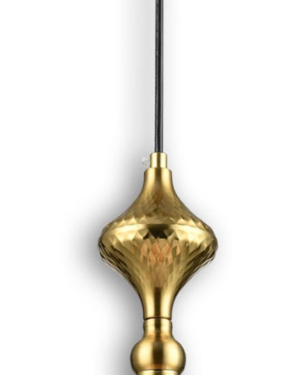 Modern Glass Pendant Light, 6.5"x14" Amber Sunset-Striped Hanging Fixture with Gold Cap, 15"-72" Adjustable Line, E26 Socket for Dining Room or Lounge – Sunset Gold Bordeaux