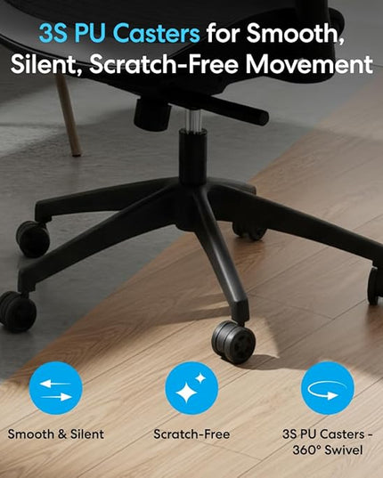 AUTONOMOUS ErgoChair Pro Ergonomic Office Chair Foam Black Adjustable Lumbar Support, Rolling Swivel - Home office Desk Chairs with Wheels and Arms - Ergonomic Desk Chair Comfy for Gaming & Long Hours
