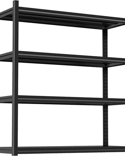 Storage Shelves, Garage Metal Shelving Unit, Adjustable, Double-Layer Column with Reinforced Ribs, Heavy-Duty, Capable of Bearing 2400 lbs, Suitable for Garage, Warehouse, Kitchen Storage