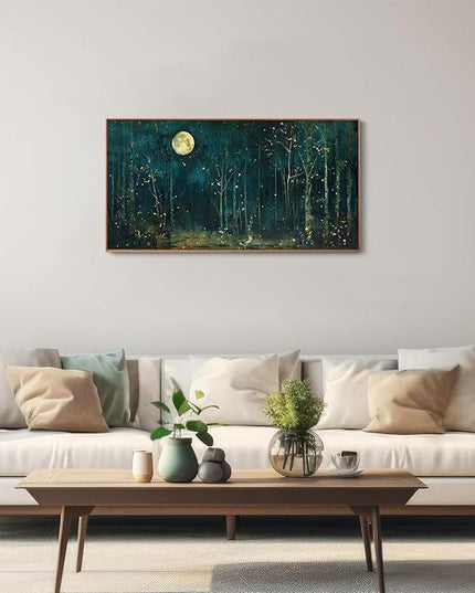 ILLBDR Framed Large Wall Art Moon Nature Landscape Wall art Forest Decor Rustic Farmhouse Print Artworf for Bedroom Living Room Office 20"x40"