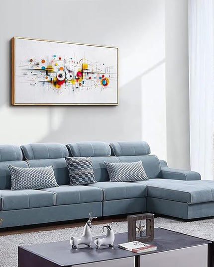 ERQINHUA Abstract Large Canvas Wall Art Living Room Boho Wall Decor For Bedroom Office Decorations Geometric Wall Paintings Minimalism Pictures Artwork Modern Home Decor Wood Framed 24x48 In